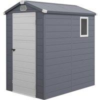 OUTSUNNY 4 x 3ft Garden Shed Storage with Foundation Kit & Vents in Grey