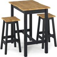 Core Products Corona Grey Live Edge Large Rectangular High Breakfast Bar Table & Stool Set in Black | Size: 2 Seater