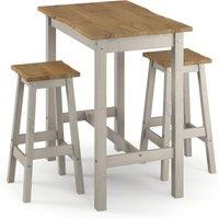Core Products Corona Grey Live Edge Large Rectangular High Breakfast Bar Table & Stool Set | Size: 2 Seater