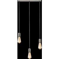 Netlighting Knightsbridge CALLA 230V E27 Contemporary 3 Light Bar Pendant Brushed Chrome CALCO3BBC in Grey