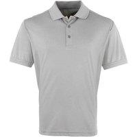 Premier Men's Coolchecker Pique Polo Shirt in Silver | Size: XL