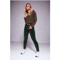 PixieGirl Women's Petite Cord Skinny Jeans in Green | Size: 8