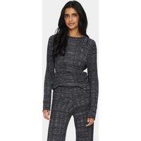 Saint Tropez Women's GwenSZ Slim Fit Textured Stripe Pullover in Dark Grey | Size: Medium