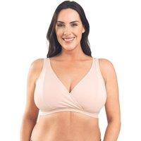 Royce Lingerie Women's Mia Cross Over Non Wired Lounge Bra in Pale Pink | Size: 34F/FF