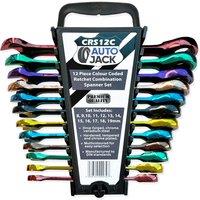 Autojack 12 Piece Multi-coloured Ratchet Spanner Set