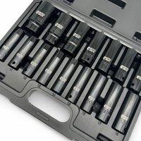 Autojack 1/2" Sq Drive Deep Metric Impact Socket Set 16pc in Black