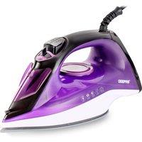 Geepas 2400W Steam Iron Ceramic Soleplate Adjustable Temperature Control in Violet