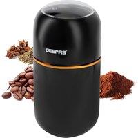Geepas 80g Coffee Grinder Stainless Steel Blades Dried Spice Nuts Herbs Mill 200W White in Black