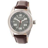 Morphic Men's M63 Series Leather-Band Watch w/Date in Brown