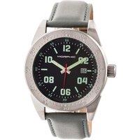 Morphic Men's M63 Series Leather-Band Watch w/Date in Black