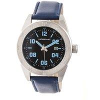 Morphic Men's M63 Series Leather-Band Watch w/Date in Blue