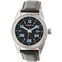 Morphic Men's M63 Series Leather-Band Watch w/Date in Silver
