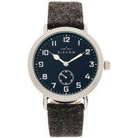 Elevon Men's Northrop Wool-Overlaid Leather-Band Watch in Navy