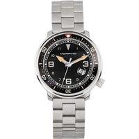 M74 Series Leather-Band Watch w/Magnified Date Display