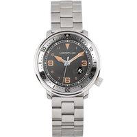 M74 Series Leather-Band Watch w/Magnified Date Display