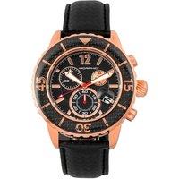 Morphic Men's M51 Series Chronograph Leather-Band Watch with Date in Rose Gold