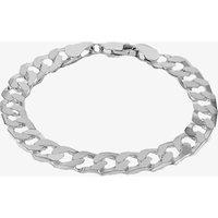 T.H.Baker Men's Silver 8 Inch Flat Square Curb Bracelet 8.23.7023 | Size: 8 inches