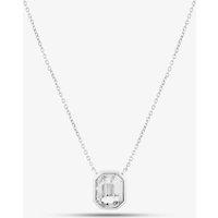 T.H.Baker Women's Sterling Silver Asscher-Cut Clear Crystal Necklace N4476C | Size: Adjustable