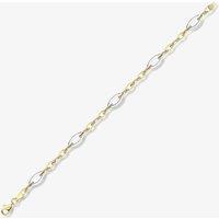 T.H.Baker Women's 9ct Two Colour Gold Open Marquise Link Bracelet BR602-07 | Size: 19 cm