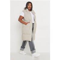 Yours Women's Drawcord Panelled Gilet in Cream | Size: 26-28