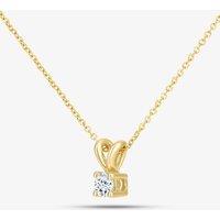 T.H.Baker Women's 9ct Yellow Gold 0.10ct Solitaire Diamond Pendant Necklace PP02029YDD