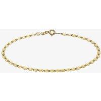 T.H.Baker Women's 9ct Yellow Gold Diamond Cut Forzatina Chain Bracelet 1.29.0061 | Size: 7.25inch