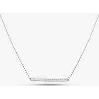 T.H.Baker Women's Silver & Cubic Zirconia Bar Necklace 2THB018504 | Size: 18 inches