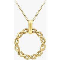 T.H.Baker Women's 9ct Yellow Gold Diamond Cut Twist Circle Necklace 1.19.0414 | Size: 46 cm