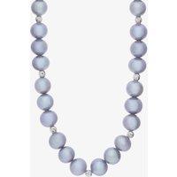 T.H.Baker Women's 9ct White Gold Grey Freshwater Pearl & Textured Bead 18 Inch Necklace POZ70029FW | Size: 18 inches