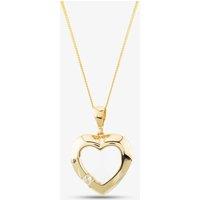 T.H.Baker Women's 9ct Yellow Gold Cubic Zirconia Open Heart Necklace P1616Y