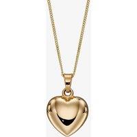 T.H.Baker Women's 9ct Yellow Gold Polished 3D Heart Necklace GP2261 | Size: 16-18inch