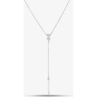 T.H.Baker Women's Sterling Silver Cubic Zirconia Triangle Lariat Necklace N611054