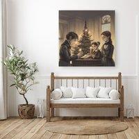 Warren Reed - Designer Lighting The Candles Canvas | Size: W30 x H30