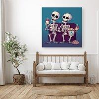 Warren Reed - Designer Skeletons At The Cinema Canvas | Size: W30 x H30