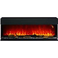 HOMCOM 127cm Electric Fireplace Recessed, Insert, Wall Mount, Freestanding in Black