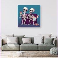 Warren Reed - Designer Skeletons At The Cinema Canvas | Size: w40 inch x h40 inch