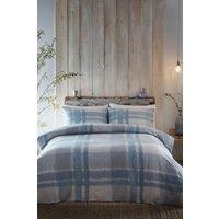 Appletree 'Verbier' 100% Brushed Cotton Duvet Cover Set in Blue | Size: Super King