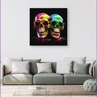 Warren Reed - Designer Happy Skeletons In Sunglasses Canvas | Size: w40 inch x h40 inch