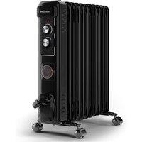 Pro Breeze 2500W 11 Fins Oil Filled Radiator Heater with Thermostat Control in Black