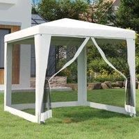 Berkfield Home Party Tent with 4 Mesh Sidewalls 2.5x2.5 m White