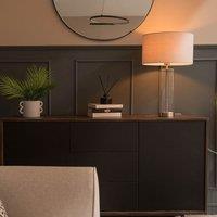 ValueLights Balan Glass & Matt Gold Table Lamp with Gold Metallic Inner Lamp Shade & LED Bulb in Black