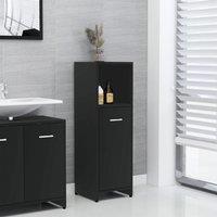 Berkfield Home Bathroom Cabinet Black 30x30x95 cm Engineered Wood | Size: 30 x 30 x 95 cm