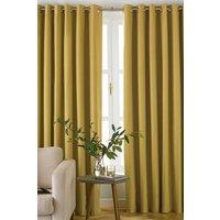 Furn Moon Premium Thermal Blackout Eyelet Curtains in Yellow | Size: 168 cm width x 137 cm drop