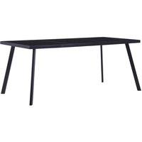 Berkfield Home Dining Table Black 160x80x75 cm Tempered Glass | Size: 160 x 80 x 75 cm