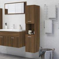 Berkfield Home Bathroom Cabinet Brown Oak 30x30x130 cm Engineered Wood | Size: 30 x 30 x 130 cm