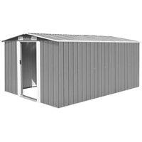 Berkfield Home Garden Shed 257x392x181 cm Metal Grey | Size: 257 x 392 x 181 cm