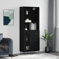 Berkfield Home Highboard Black 69.5x34x180 cm Engineered Wood