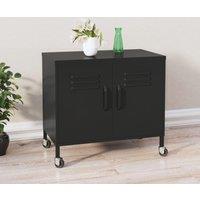 Berkfield Home Storage Cabinet Black 60x35x56 cm Steel | Size: 60 x 35 x 56 cm
