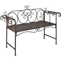 Berkfield Home Garden Bench 132 cm Steel Antique Brown