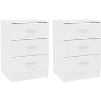 Berkfield Home Bedside Cabinets 2 pcs White 38x35x56 cm Engineered Wood | Size: 38 x 35 x 56 cm